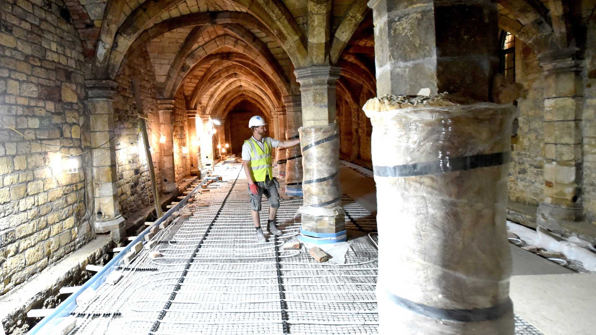 Construction Worker Restoring Greyfriars