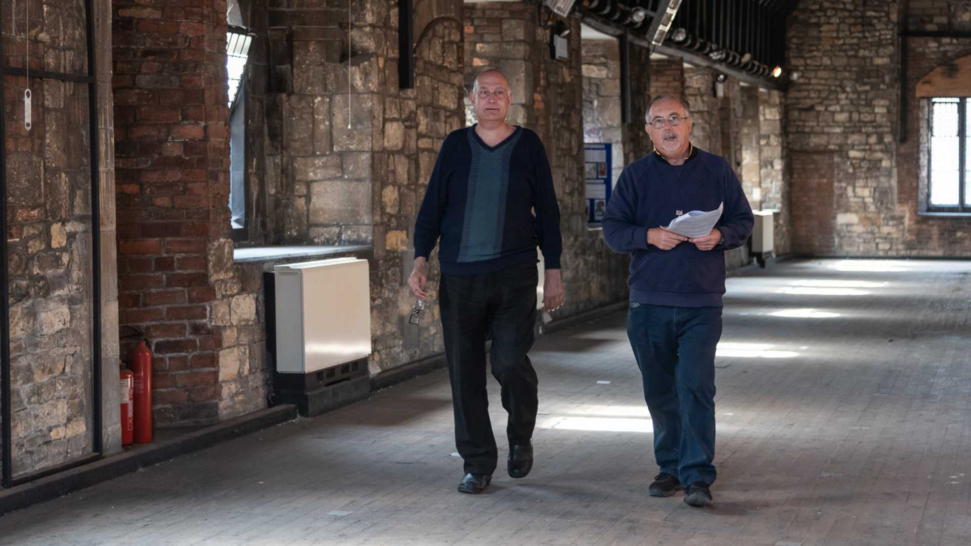Two Men Walking Inside Greyfriars
